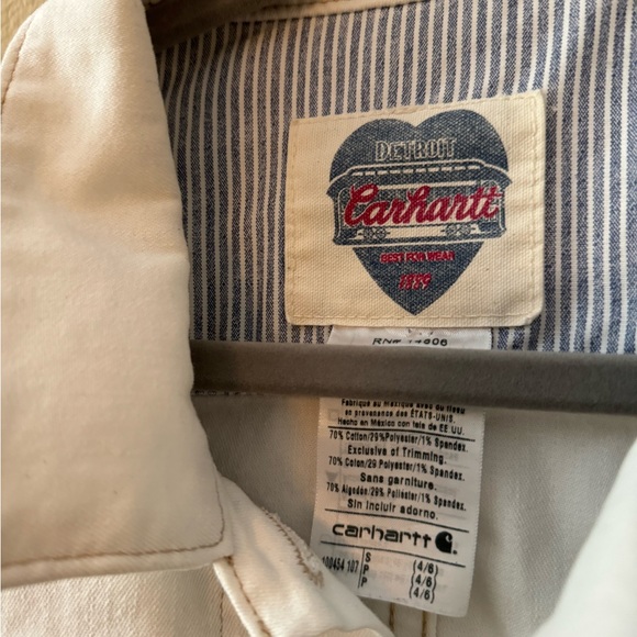 Vintage Carhartt White Denim Jacket - Picture 2 of 3